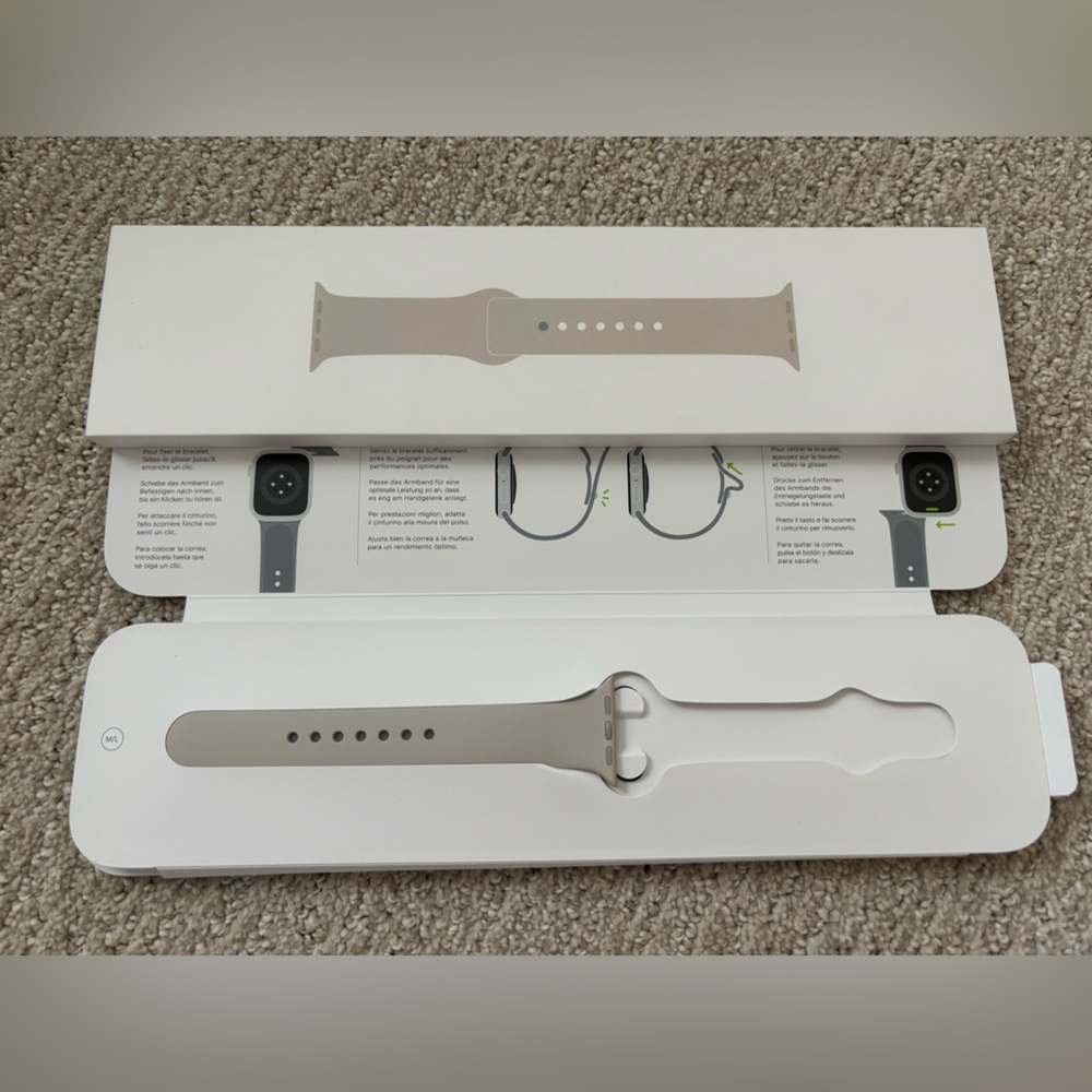 Apple Sport Band (M/L In Starlight) - Extension Strap Only